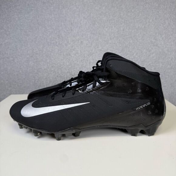 Nike Mens Size 14.5 Hyperfuse Vapor Carbon Elite Black Football Cleats Shoes - Picture 3 of 11